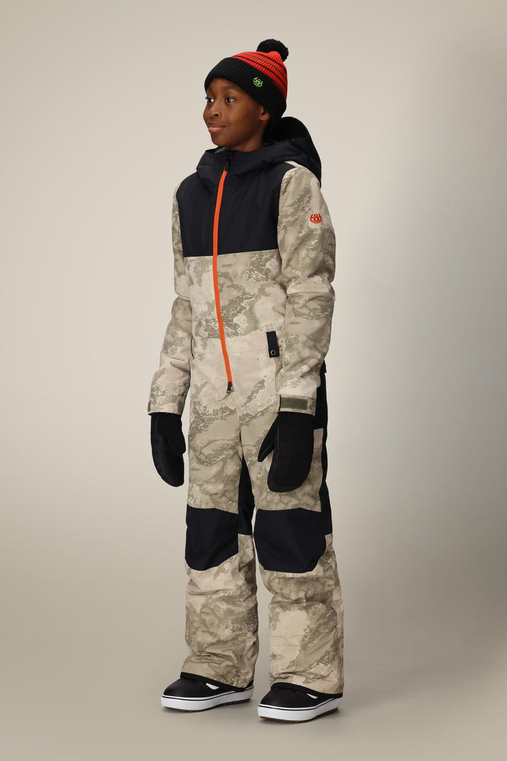 686 Boys' Shazam Insulated One-Piece — LIMESTONE HEMISPHERE COLORBLOCK