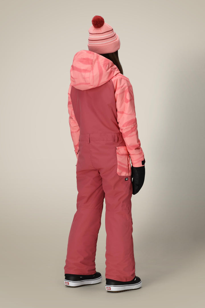 686 Girls' Shine Insulated One-Piece — ROSEWOOD COLORBLOCK (vista 2)