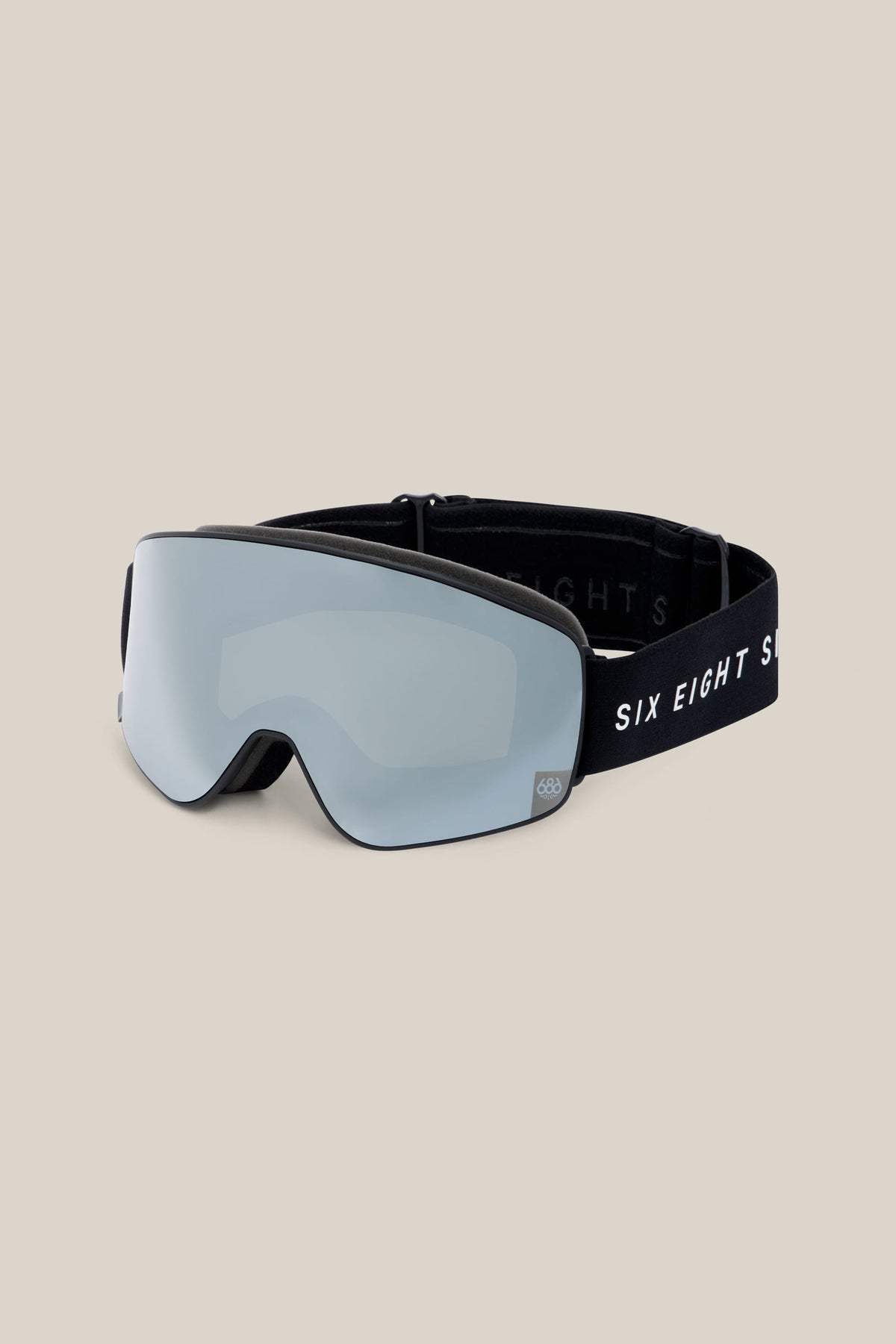 686 SMARTY® Magnetic Goggle - Small with a reflective silver lens and a black strap featuring white lettering.