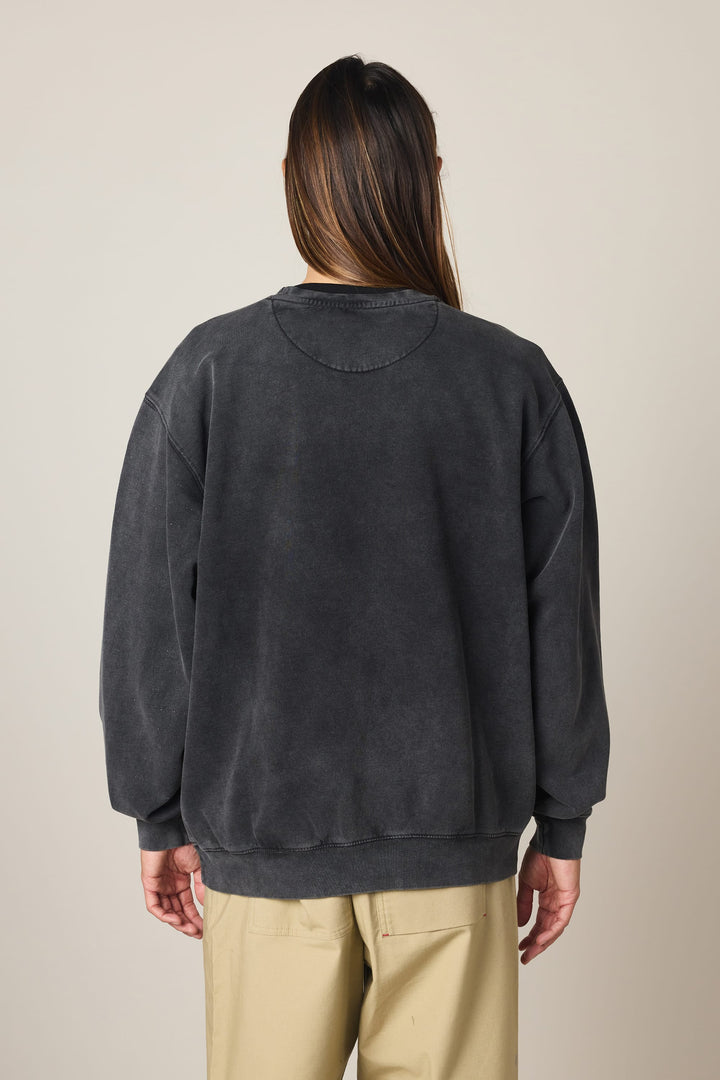 686 Men's Mixed Relaxed LS Crewneck — MINERAL BLACK (vista 2)
