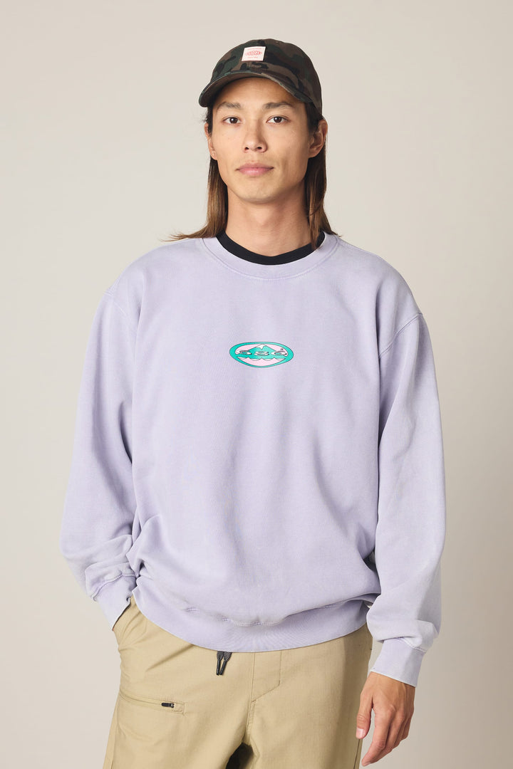 686 Men's Mixed Relaxed LS Crewneck — MINERAL LILAC
