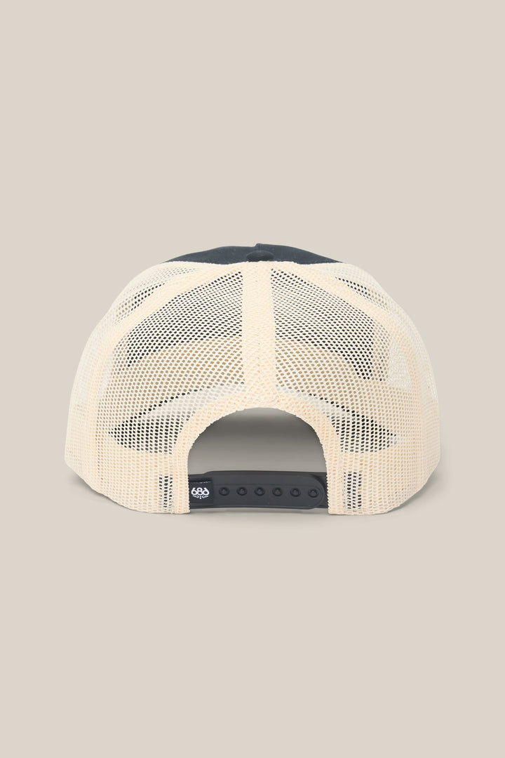 686 Mid-Pro Wreath Unstructured 5 Panel Mesh Hat — BLACK (vista 2)