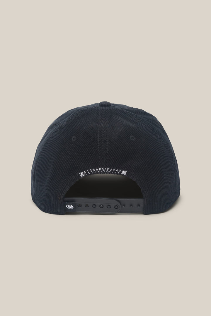 686 Mid-Pro Ghost Cord Unstructured 5 Panel Hat — BLACK (vista 2)