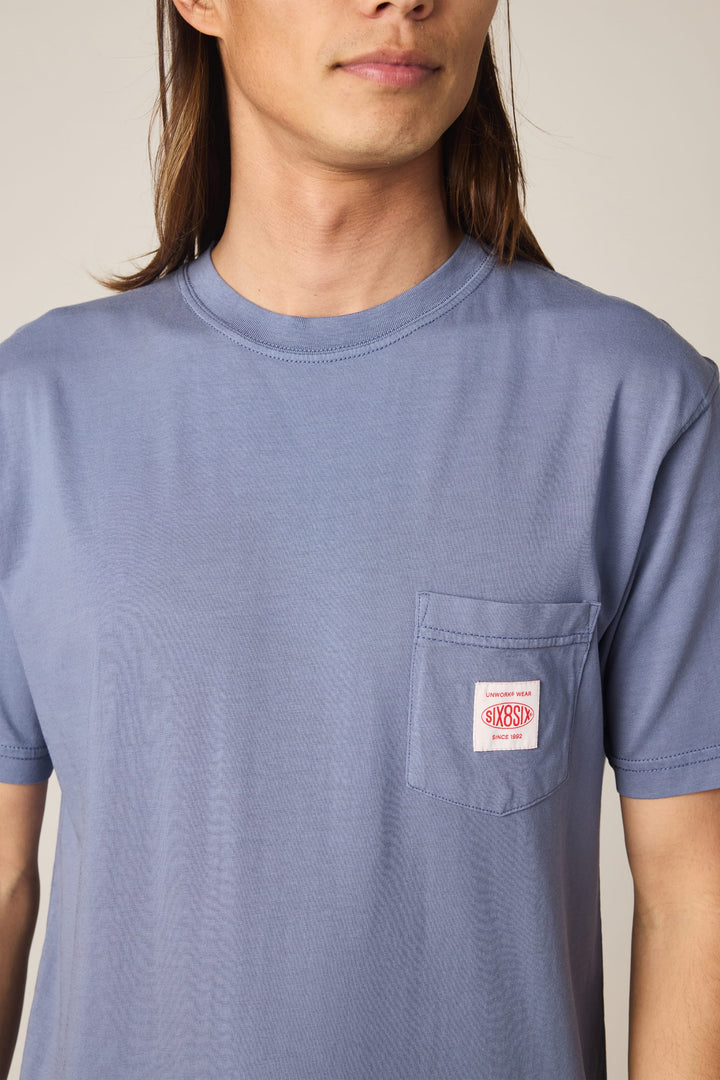 686 Men's Unwork Authentic SS Pocket Tee — WASHED NAVY (vista 2)