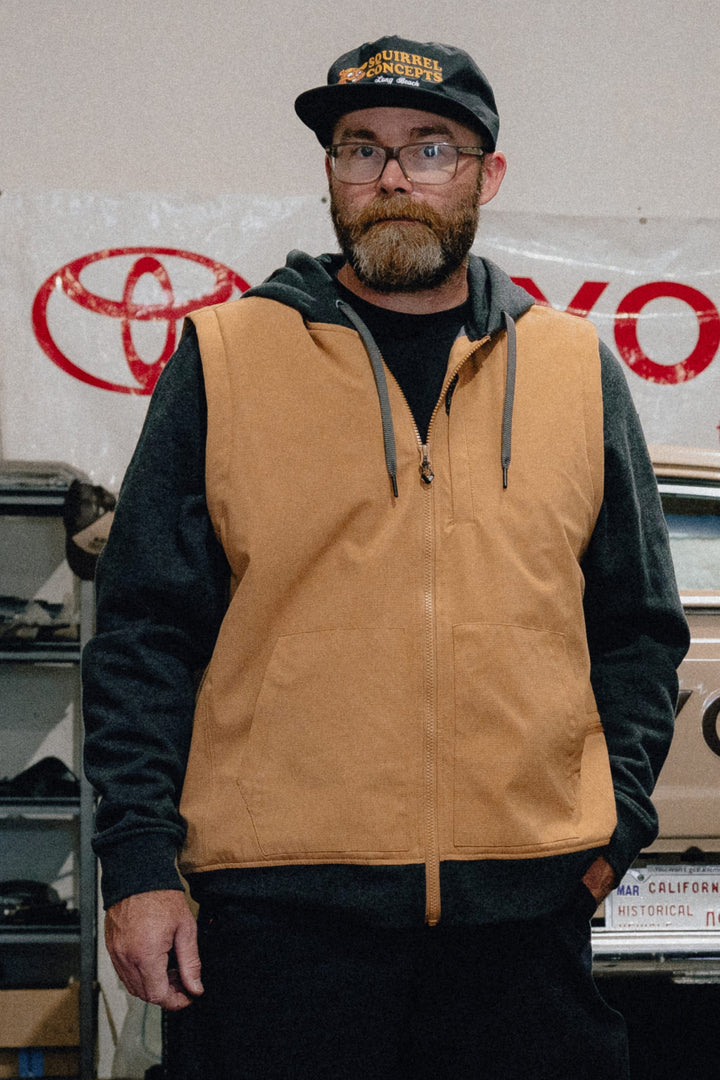 686 Men's Merge Quilted Hoody — HEATHER CHARCOAL/CARAMEL