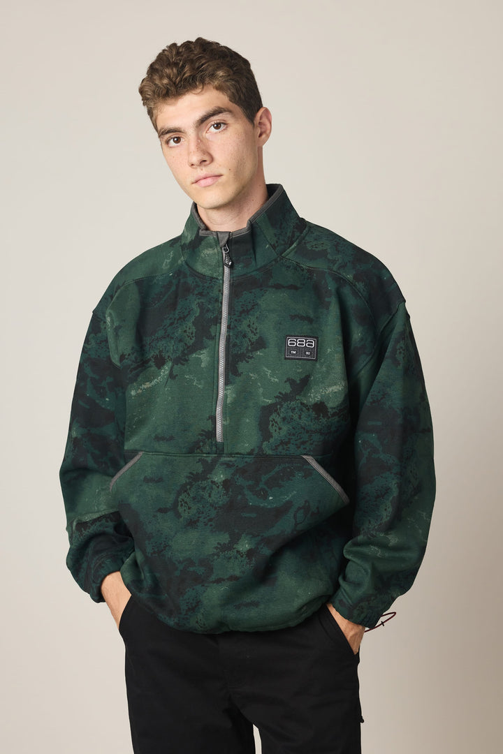 686 Men's Burnout Anorak — MOSS GREEN HEMISPHERE (vista 2)