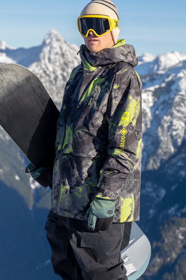 686 Men's GORE-TEX Hydra Down Thermagraph Jacket — LIME HEMISPHERE