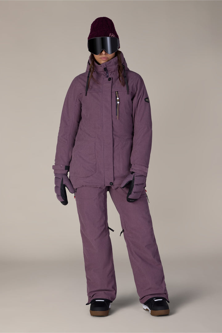 686 Women's Spirit Insulated Jacket — BLACK PLUM GRID CORDUROY (vista 2)