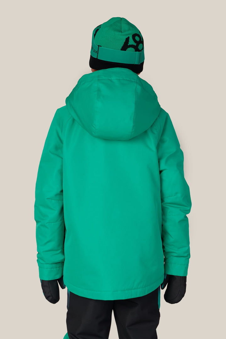686 Boys' Geo™ Insulated Jacket — DEEP GREEN COLORBLOCK (vista 2)