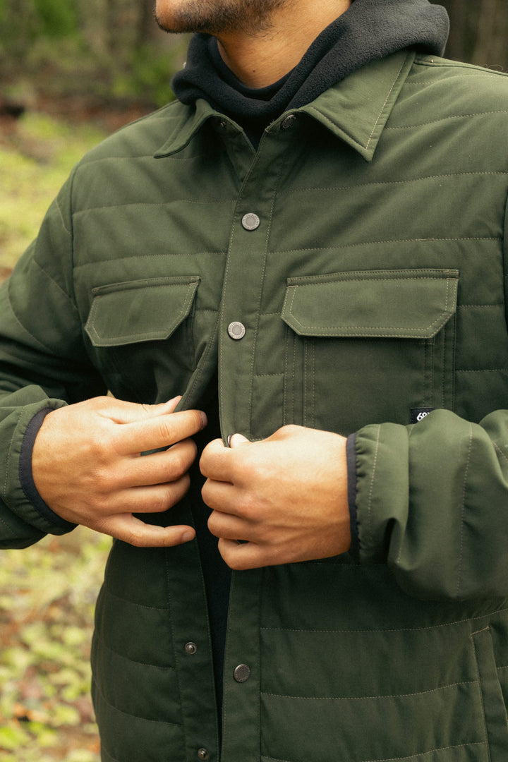 686 Men's Thermaldry Snap-Up Shirt — DARK GREEN (vista 2)