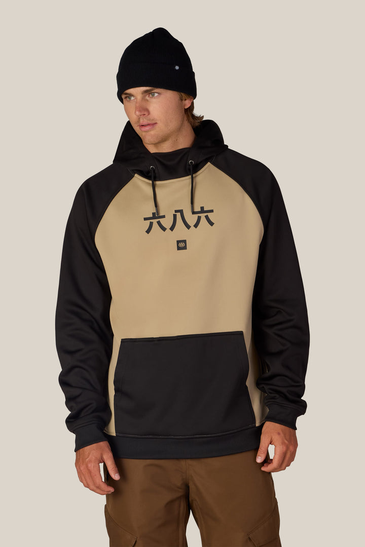 686 Men's Bonded Fleece Pullover Hoody — KHAKI COLORBLOCK