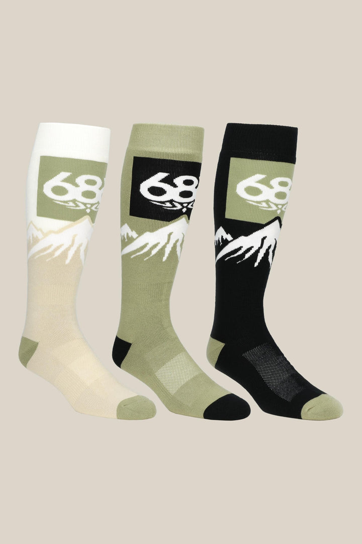 686 Men's Snow Caps Sock (3-Pack) — MULTI