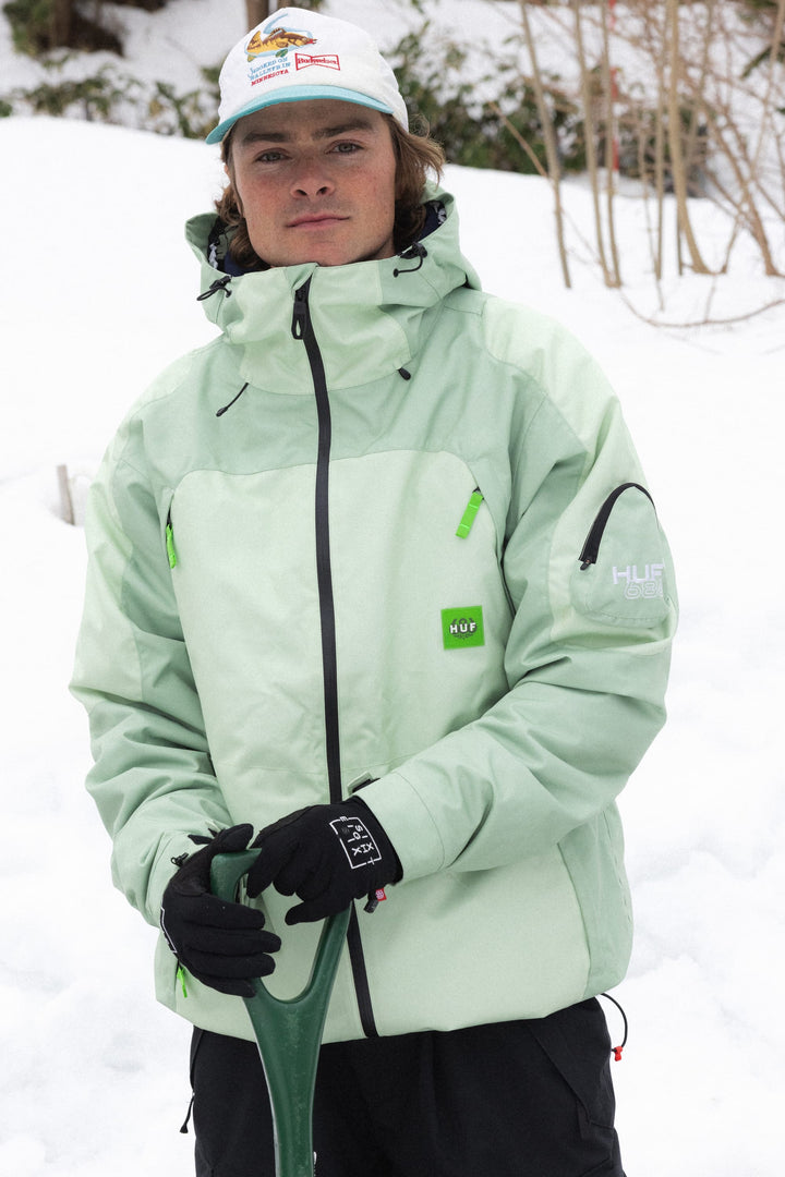 686 Men's HUF Double H Shell Jacket — HUF GREEN COLORBLOCK