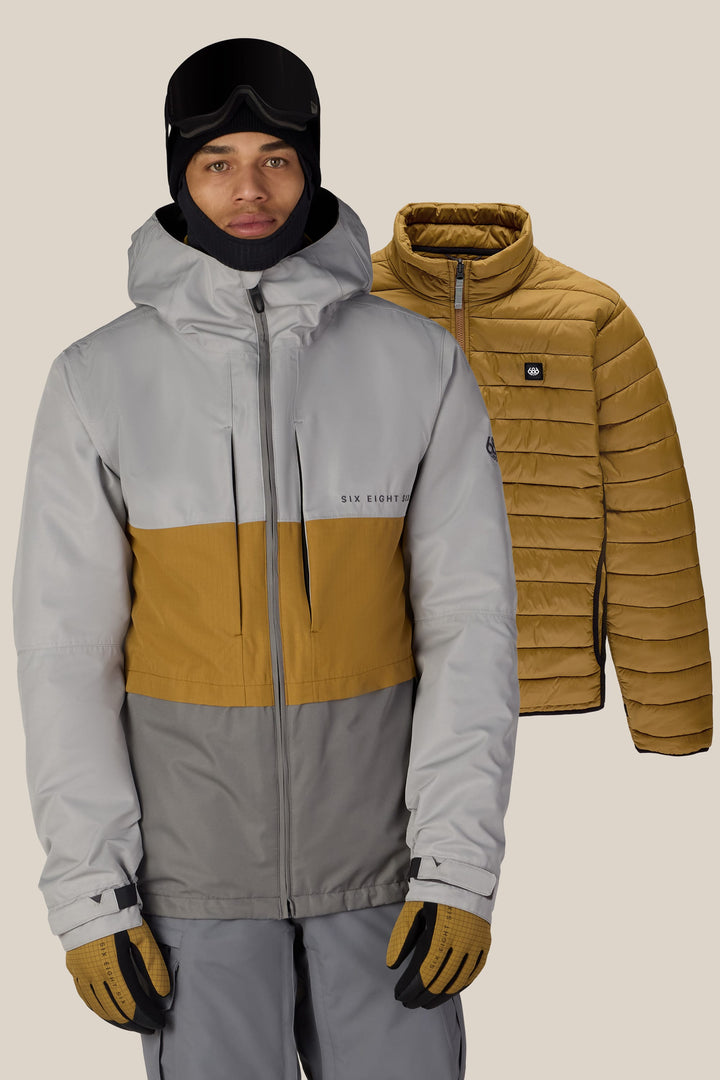 686 Men's SMARTY® 3-In-1 Form Jacket — LIGHT GREY COLORBLOCK