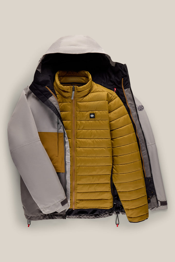 686 Men's SMARTY® 3-In-1 Form Jacket — LIGHT GREY COLORBLOCK (vista 2)