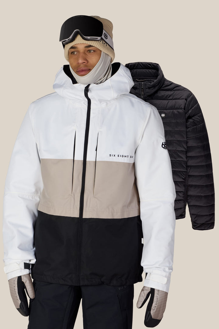 686 Men's SMARTY® 3-In-1 Form Jacket — WHITE COLORBLOCK