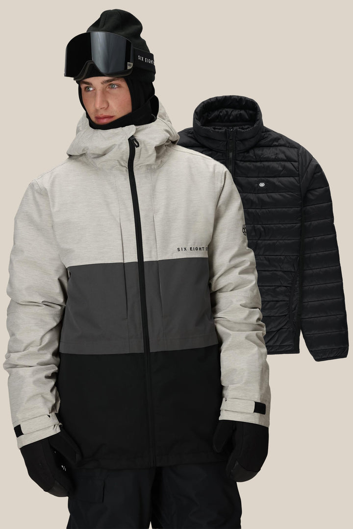 686 Men's Smarty 3-In-1 Form Jacket — WHITE HEATHER COLORBLOCK