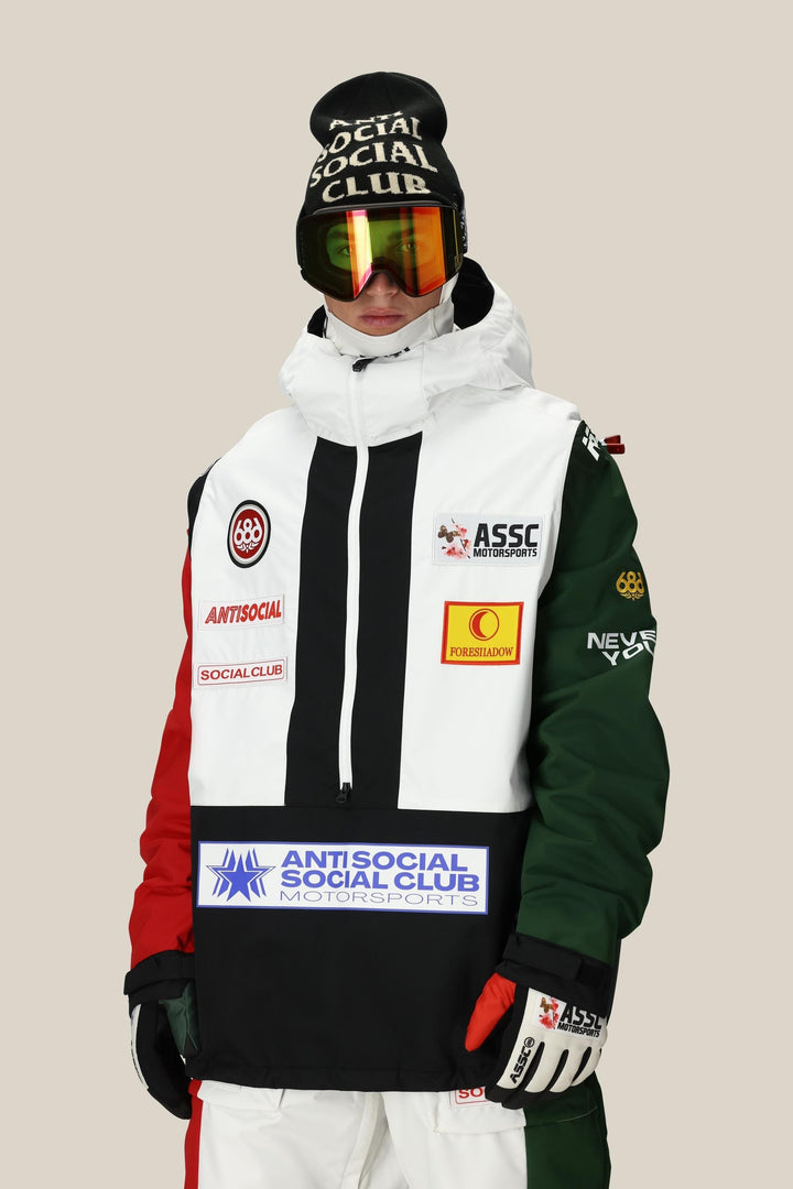 686 Men's ASSC F1 Shell Anorak — ASSC WHITE COLORBLOCK