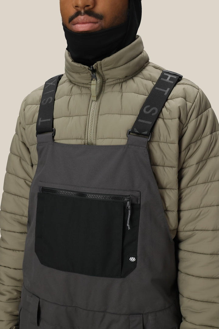686 Men's Hot Lap Insulated Bib — CHARCOAL COLORBLOCK (vista 2)