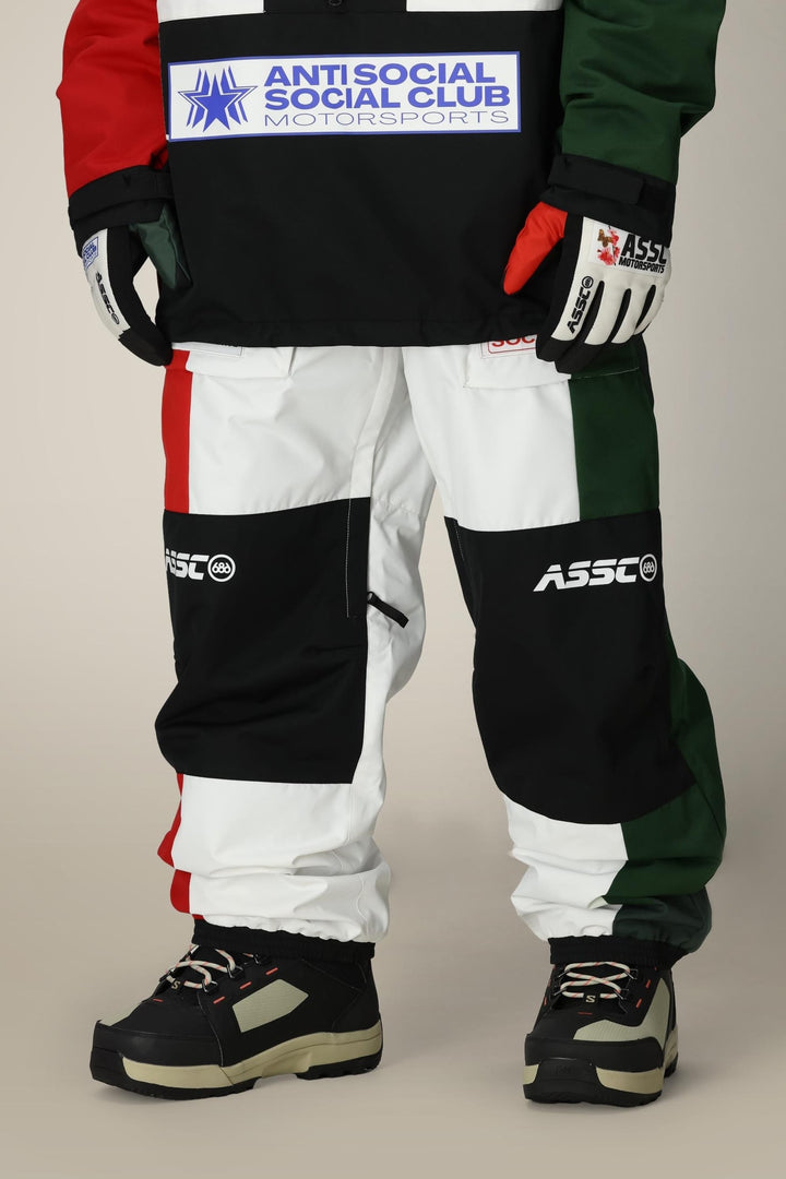 686 Men's ASSC F1 Shell Pant — ASSC WHITE COLORBLOCK