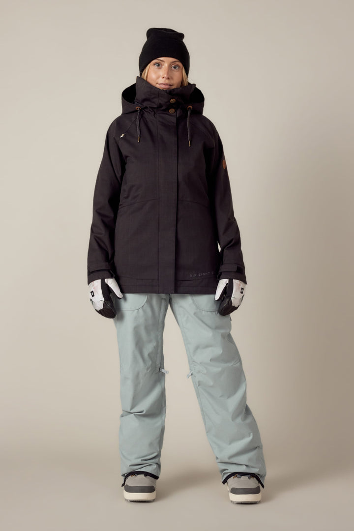 686 Women's Smarty 3-In-1 Spellbound Jacket — BLACK HERRINGBONE (vista 2)