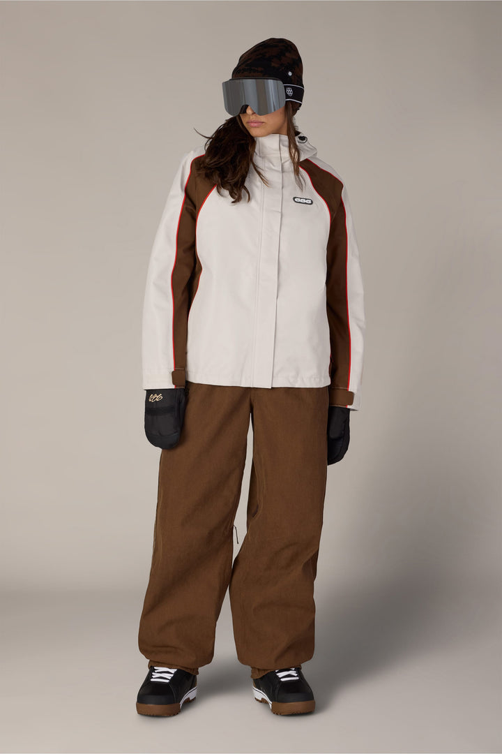 686 Women's Hologram™ Shell Jacket — LIMESTONE COLORBLOCK (vista 2)