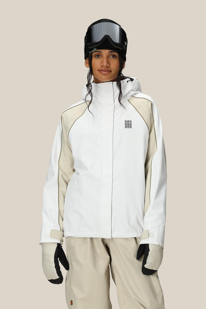686 Women's Hologram Shell Jacket — WHITE COLORBLOCK