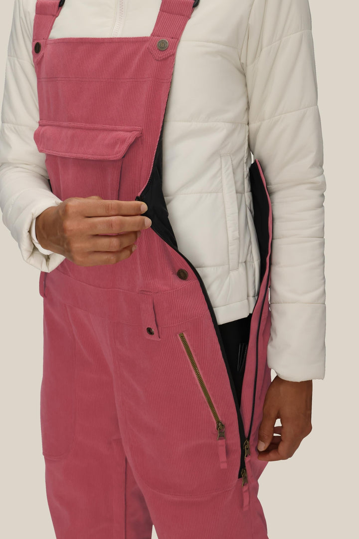 686 Women's Black Magic Insulated Bib — ROSEWOOD CORDUROY (vista 2)