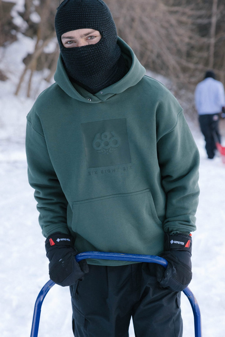 686 Knockout Logo Premium Heavyweight Pullover Hoody — MOSS GREEN