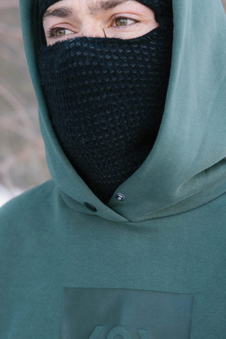 686 Knockout Logo Premium Heavyweight Pullover Hoody — MOSS GREEN (vista 2)