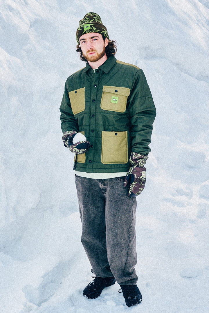 686 Men's HUF Puffer Insulated Jacket — HUF DARK GREEN COLORBLOCK (vista 2)