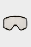 The 686 SMARTY Magnetic Goggle Replacement Lens by 686 features a clear, frameless design with black trim and a nose cutout. Its magnetic system allows for quick, easy lens swaps—ideal for seamless changes while skiing or snowboarding.