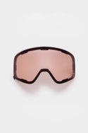 The 686 SMARTY Magnetic Goggle Replacement Lens by 686 is shown on a plain white background—this brown-tinted, wide curved lens with a black frame allows quick swaps for changing light conditions.
