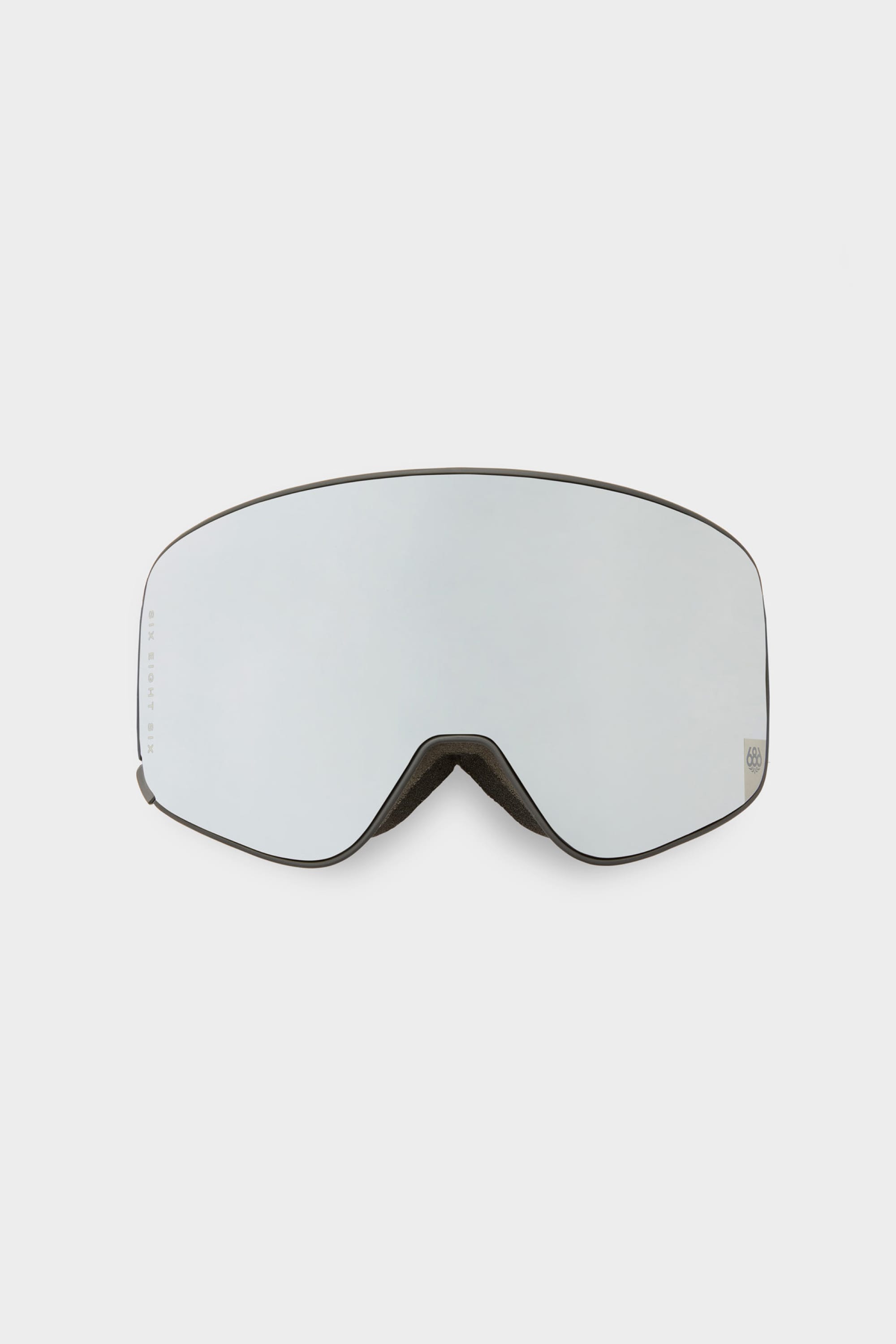 The 686 SMARTY Magnetic Goggle Replacement Lens by 686 is a large, mirrored lens with magnetic attachment, shown against a plain white background and set in a black foam frame.