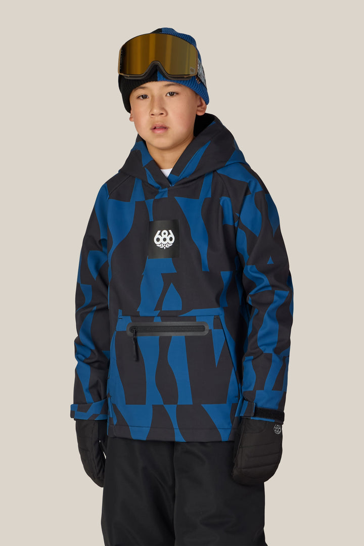 686 Youth Waterproof Hoody — BLUE ASH SHAPES
