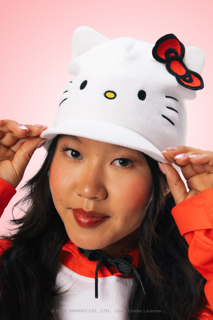 686 Women's Hello Kitty® Visor Beanie — HELLO KITTY® WHITE