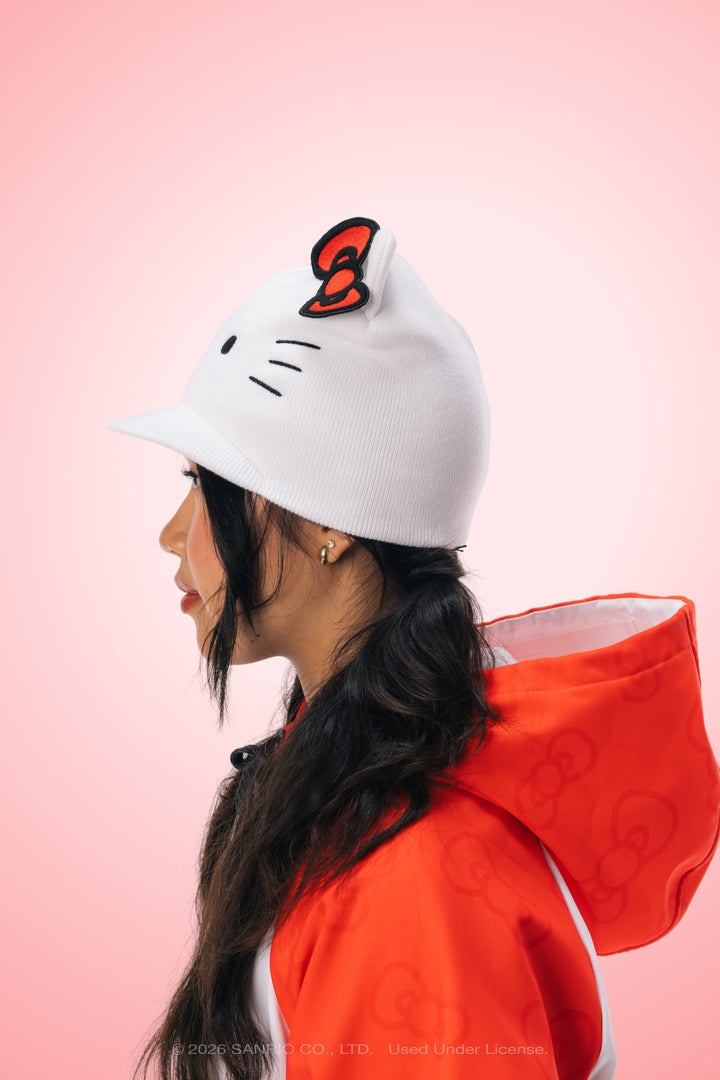686 Women's Hello Kitty® Visor Beanie — HELLO KITTY® WHITE (vista 2)