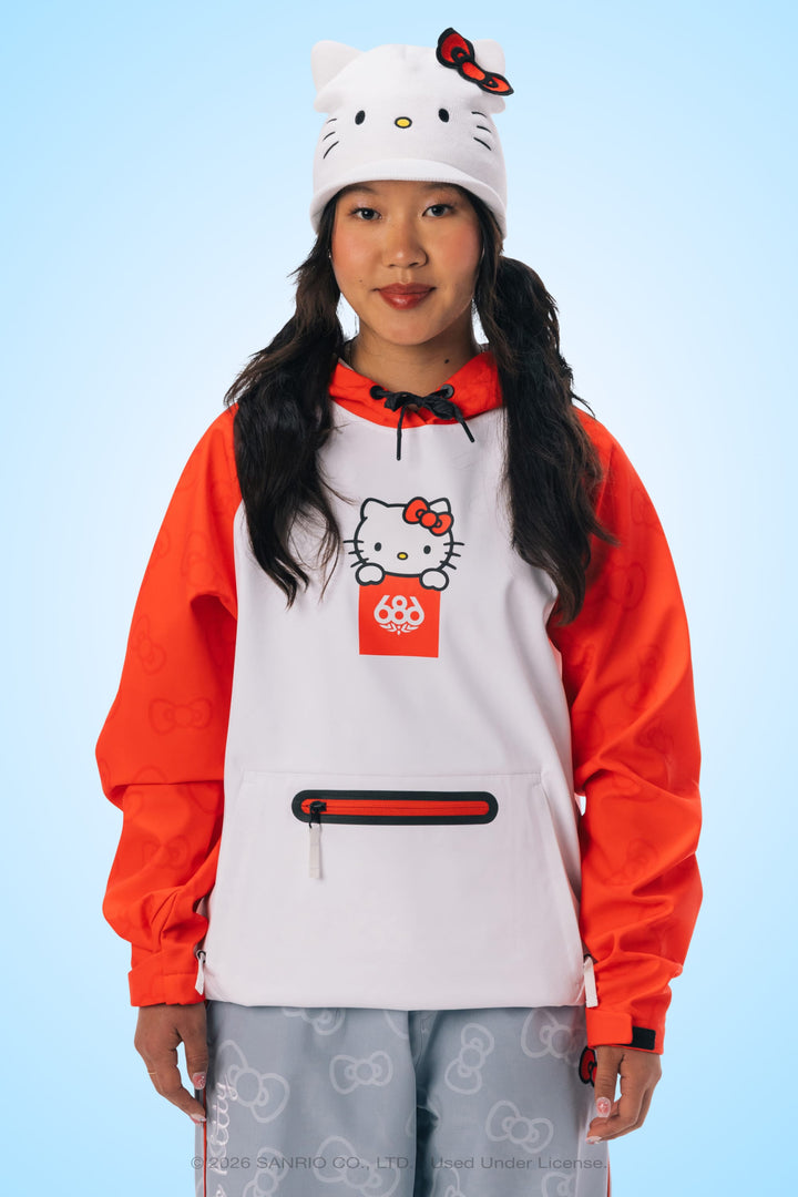 686 Women's Hello Kitty® Waterproof Hoody — HELLO KITTY® WHITE RED