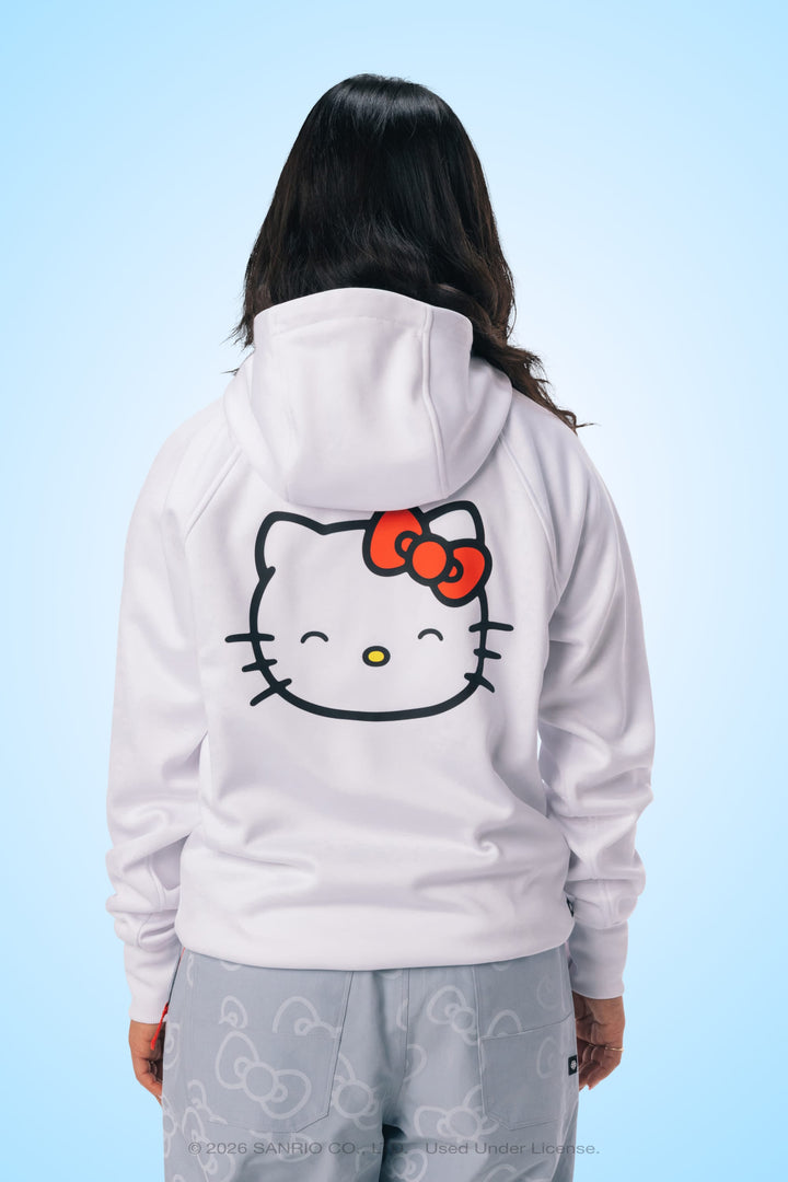 686 Women's Hello Kitty® Bonded Fleece Pullover Hoody — HELLO KITTY® WHITE RED (vista 2)