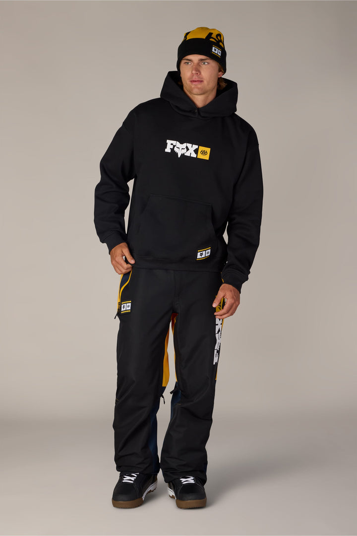 686 Men's Fox Racing Premium Heavyweight Pullover Hoody — FOX BLACK (vista 2)