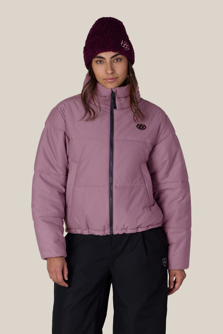686 Women's Gracious Puffer Jacket — BLACK PLUM