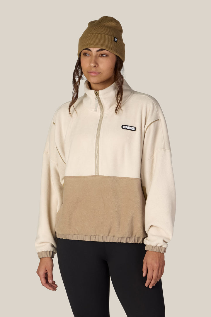 686 Women's Chimay Fleece Anorak — LIMESTONE COLORBLOCK