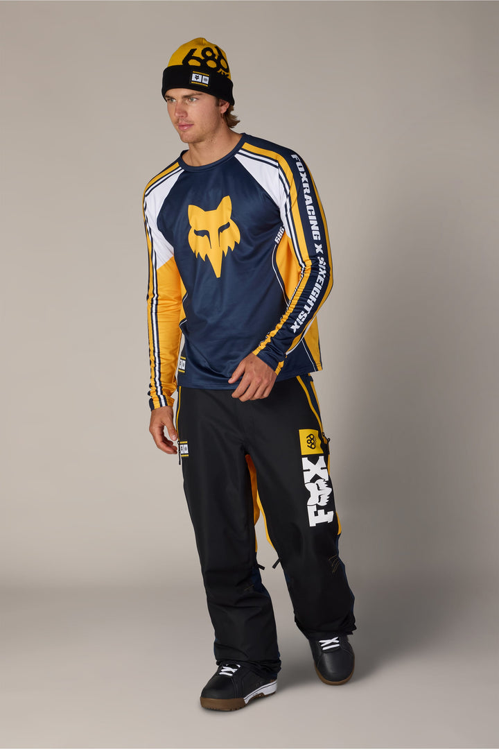 686 Men's Fox Racing Base Layer LS — FOX YELLOW COLORBLOCK (vista 2)